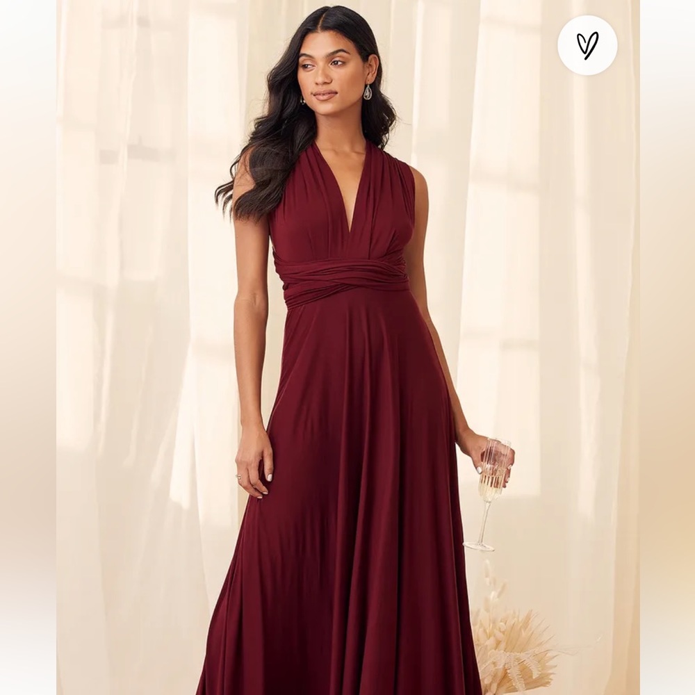 Lulus • Tricks of the Trade Burgundy Maxi Dress • Medium